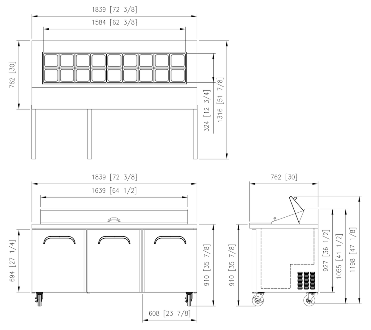 FRESH PREP TABLE FSU-72 – Commercial Supplies Australia